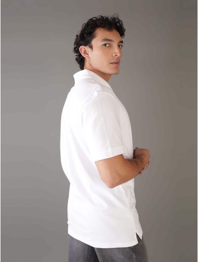 Polo-Calvin-Klein-Logo-Bordado-Hombre-Blanco