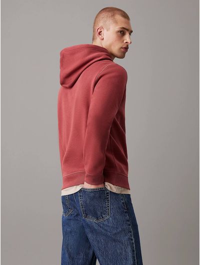 Sudadera-Calvin-Klein-Capucha-Monologo-Hombre-Rojo