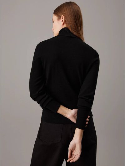 Sueter-Calvin-Klein-Cuello-Alto-de-Lana-Mujer-Negro