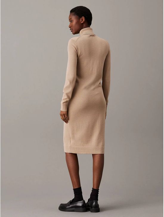 Vestido-Calvin-Klein-Recto-de-Merino-Mujer-Cafe