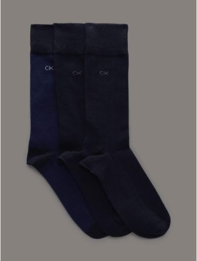 Calcetas-Calvin-Klein-Crew-Paquete-de-3-Hombre-Azul