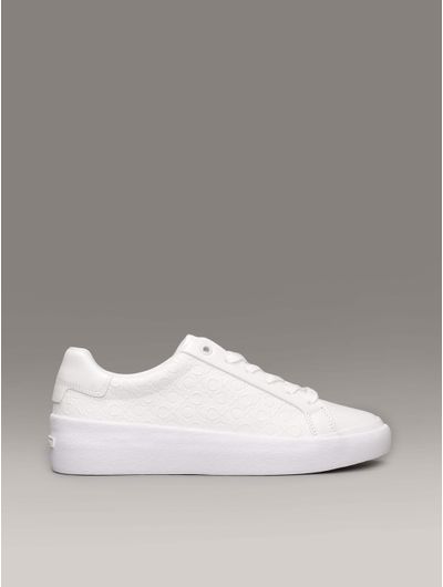 Tenis-Calvin-Klein-con-Monograma-en-Relieve-Mujer-Blanco