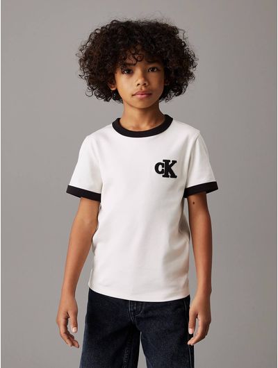 Playera-Calvin-Klein-Oversized-Logo-Bordado-Niño-Blanco