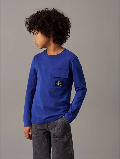 Playeras-Calvin-Klein-Manga-Larga-Niño-Azul