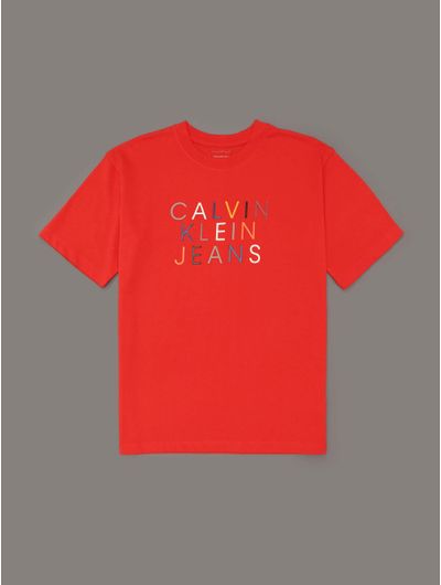 Playera-Calvin-Klein-Logo-Niño-Naranja