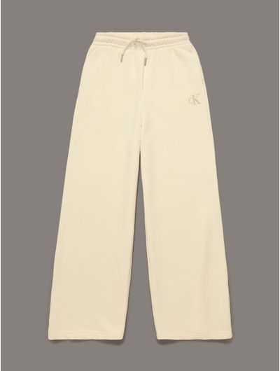 Pants-Calvin-Klein-con-Monograma-en-Relieve-Niña-Beige