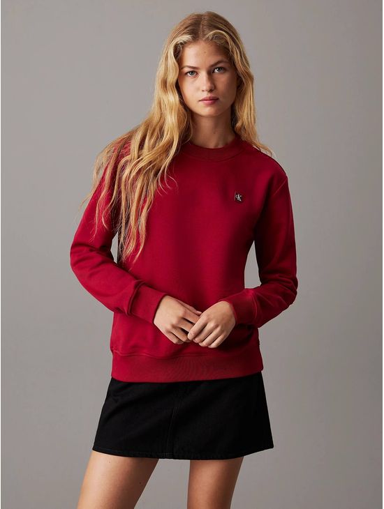 Sudadera-Calvin-Klein-Micro-Monograma-Mujer-Rojo