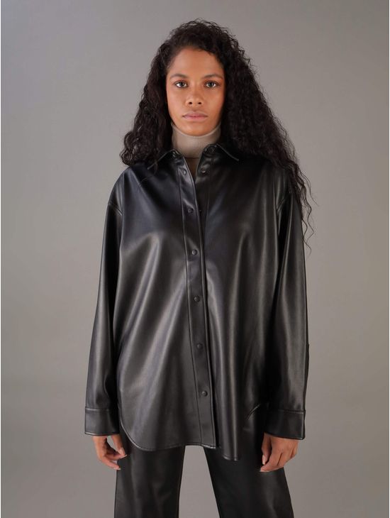 Sobrecamisa-Calvin-Klein-Vinipiel-Mujer-Negro