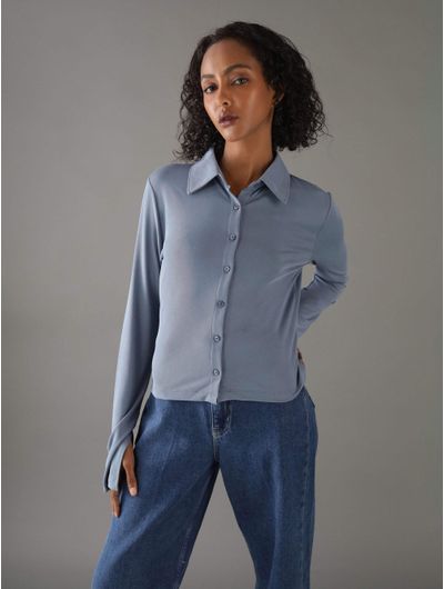 Camisa azul klein mujer sale