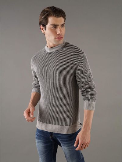Sueter-Calvin-Klein-con-Acabado-Acanalado-Hombre-Gris