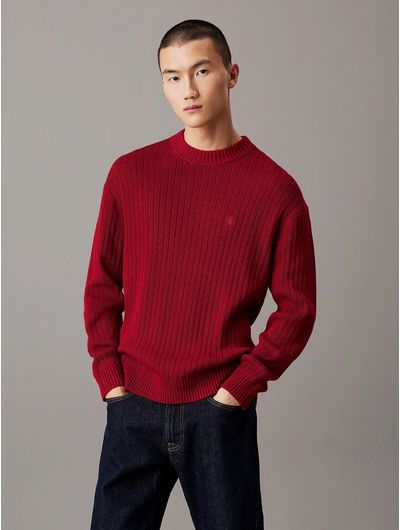 Sueter-Calvin-Klein-Monograma-Hombre-Rojo