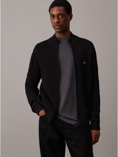 Cardigan-Calvin-Klein-con-Cierre-Hombre-Negro