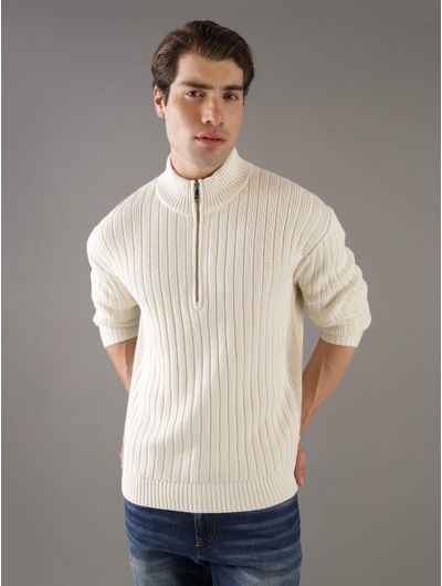 Sueter-Calvin-Klein-con-Acabado-Acanalado-Hombre-Beige
