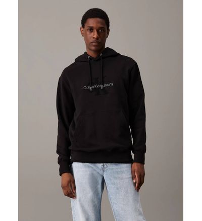 Sudadera Capucha Sudadera Negra Ck Calvin Klein Jeans BOLD HOODIE