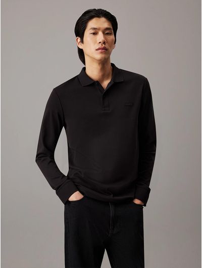 Polo-Calvin-Klein-Manga-Larga-Hombre-Negro