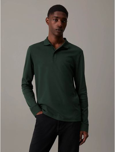 Polo-Calvin-Klein-Manga-Larga-Hombre-Verde