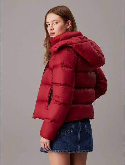 Chamarra-Calvin-Klein-Puffer-Plumas-Mujer-Rojo