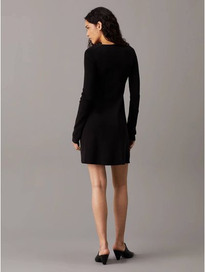 Vestido-Calvin-Klein-Acanalado-Mujer-Negro