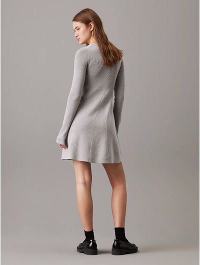 Vestido-Calvin-Klein-Acanalado-Mujer-Gris