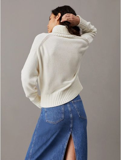 Sueter-Calvin-Klein-Cuello-Alto-Monologo-Terry-Mujer-Beige