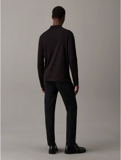 Polo-Calvin-Klein-Maga-Larga-con-Cierre-Hombre-Negro