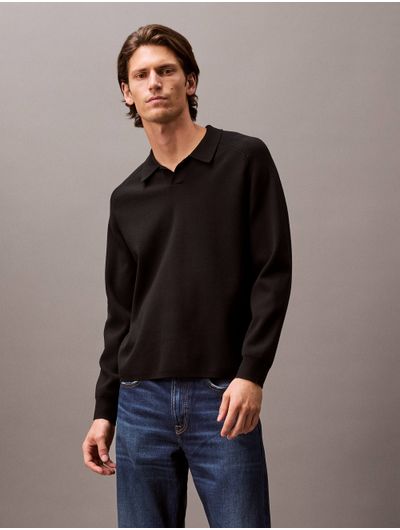 Sueter-Calvin-Klein-Polo-de-Punto-Hombre-Negro