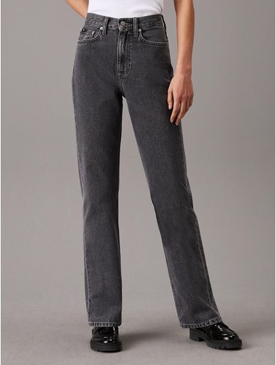 Jeans-Calvin-Klein-High-Rise-Straight-Mujer-Gris