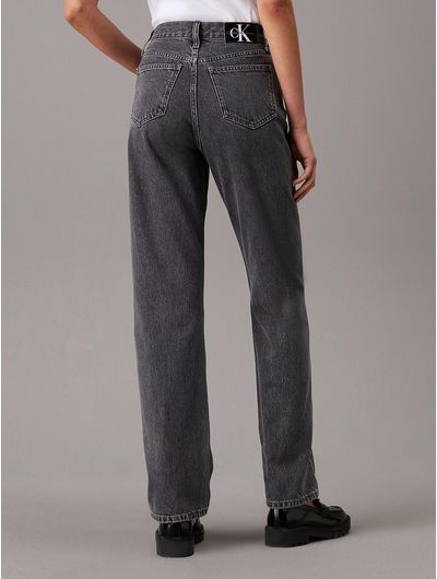 Jeans-Calvin-Klein-High-Rise-Straight-Mujer-Gris