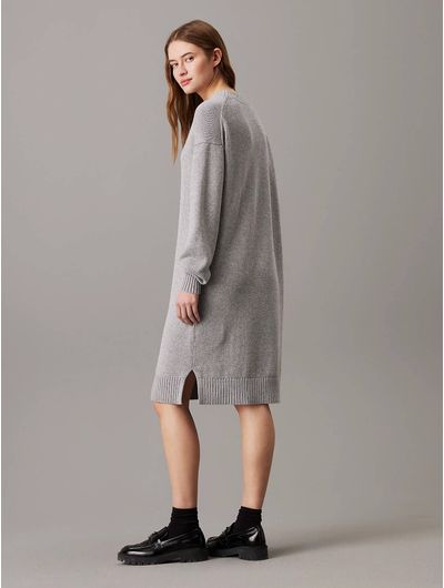 Vestido-Calvin-Klein-Tejido-Monograma-Mujer-Gris