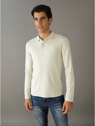Polo-Calvin-Klein-Logo-en-Relieve-Hombre-Verde