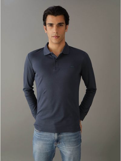 Polo-Calvin-Klein-Logo-en-Relieve-Hombre-Azul