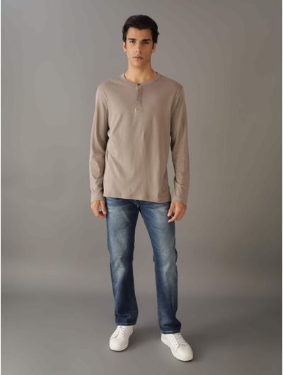 Playera-Calvin-Klein-Acabado-Liso-Hombre-Cafe