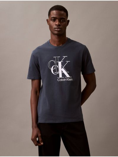 Playera-Calvin-Klein-Estampado-Hombre-Azul