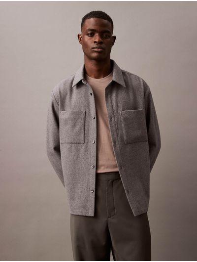 Sobrecamisa-Calvin-Klein-de-Lana-Hombre-Gris