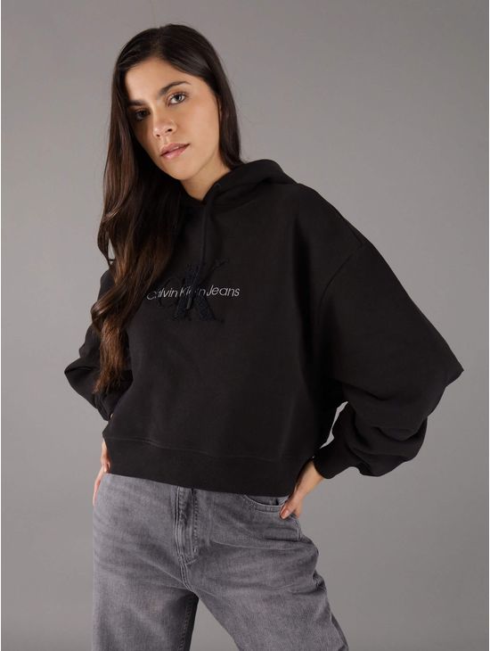 Sudadera-Calvin-Klein-Monologo-Afelpado-Mujer-Negro