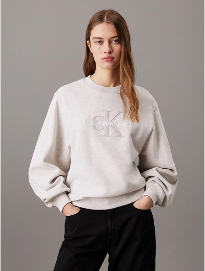 Sudadera-Calvin-Klein-Monologo-Terry-Holgada-Mujer-Gris