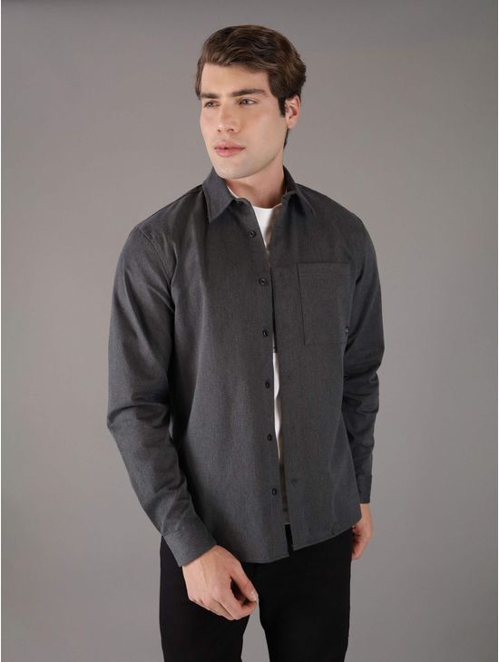 Camisa-Calvin-Klein-Jaspeada-Hombre-Gris