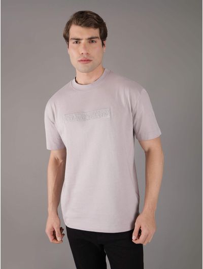 Playera-Calvin-Klein-Logo-Bordado-Hombre-Gris
