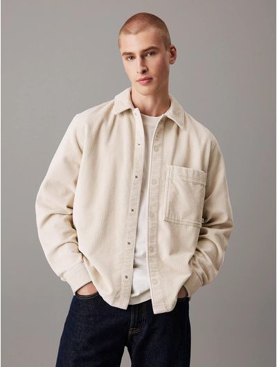 Sobrecamisa-Calvin-Klein-de-Pana-Holgada-Hombre-Beige