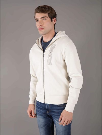 Sudadera-Calvin-Klein-Logo-Hombre-Beige