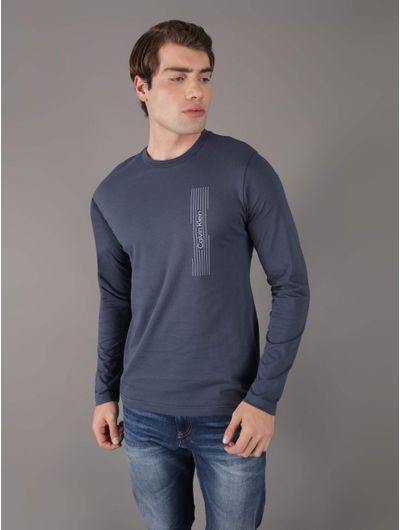 Playera-Calvin-Klein-Franjas-Logo-Hombre-Azul