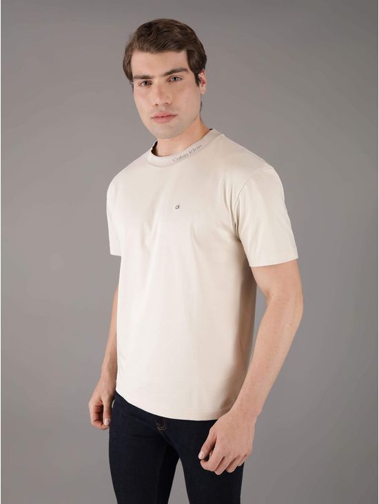 Playera-Calvin-Klein-Logo-Hombre-Beige