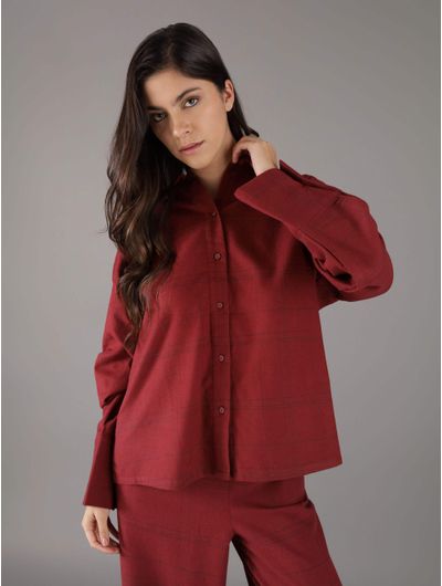 Camisa-Calvin-Klein-de-Pijama-Mujer-Rojo