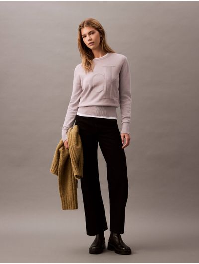 Sueter-Calvin-Klein-Monograma-Mujer-Gris