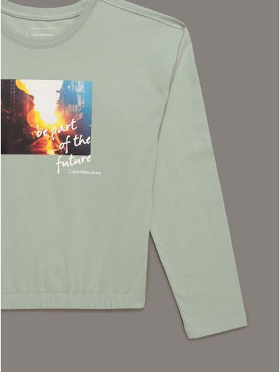 Playera-Calvin-Klein-Estampada-Niña-Verde