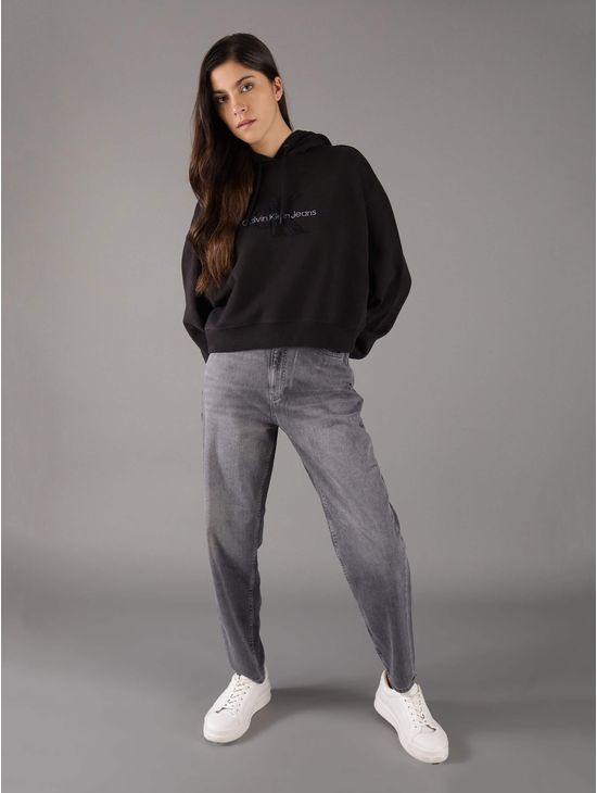 Sudadera-Calvin-Klein-Monologo-Afelpado-Mujer-Negro