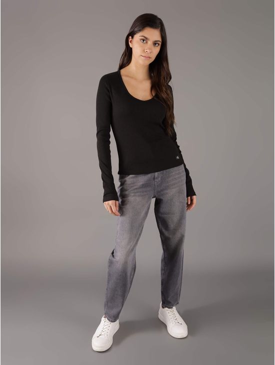Playera-Calvin-Klein-Acanalada-Mujer-Negro