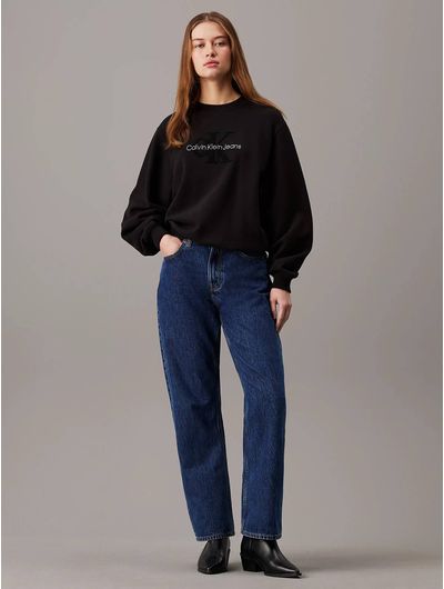 Sudadera-Calvin-Klein-Monologo-Terry-Holgada-Mujer-Negro