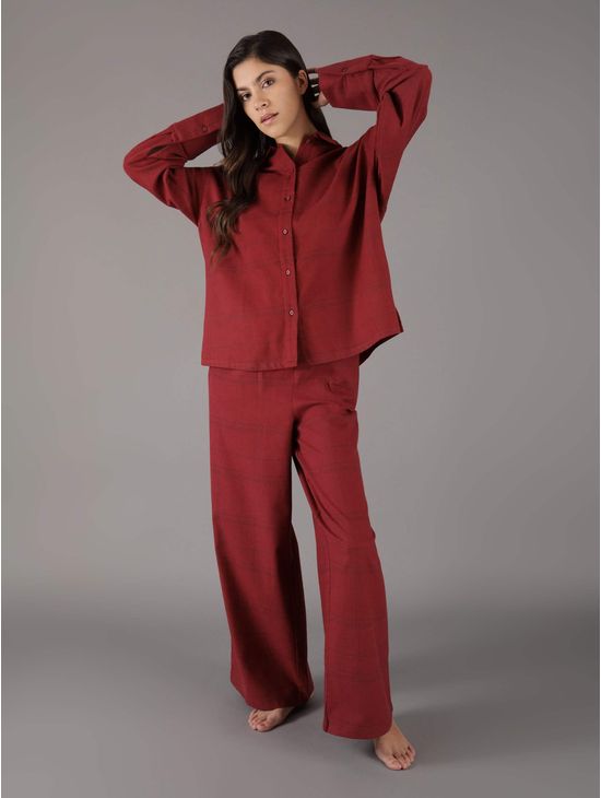 Pantalon-Calvin-Klein-de-Pijama-Mujer-Rojo