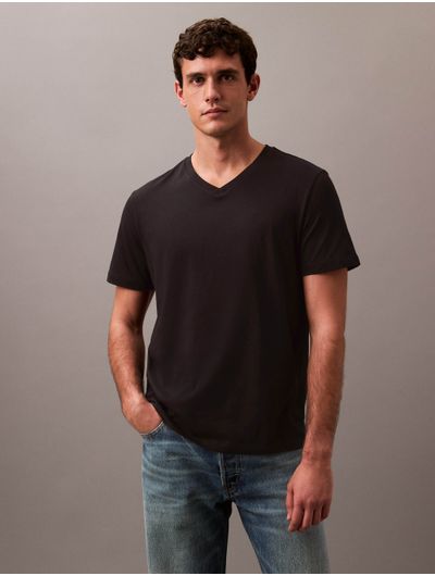 Playera-Calvin-Klein-Cuello-V-Hombre-Negro
